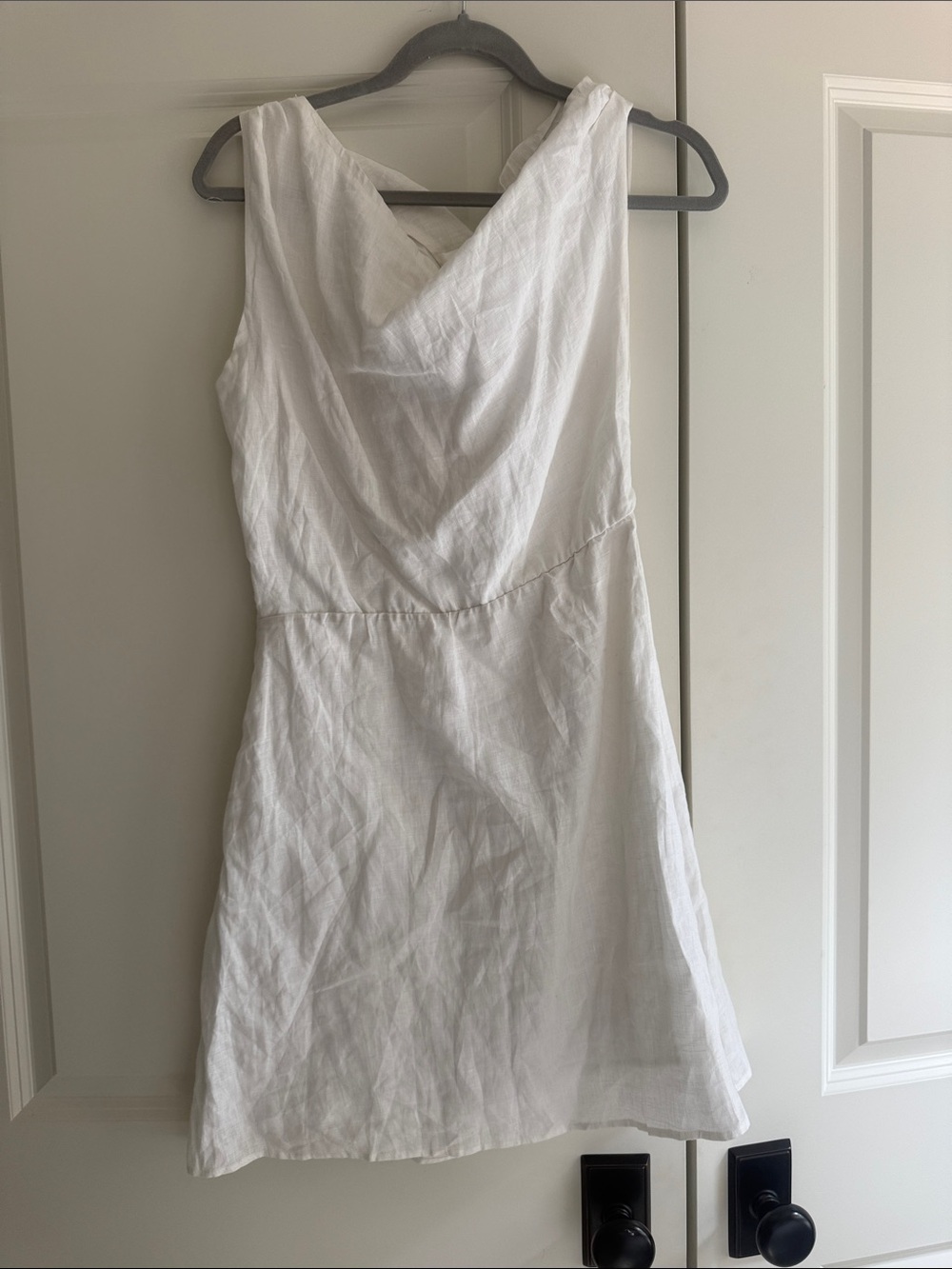 NWT DISSH Cass White Asym Linen Mini Dress - Picture 4 of 4